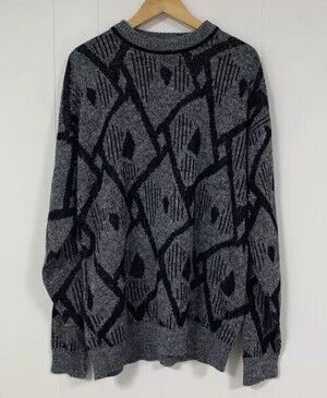 Vintage JJ Cochran Knit Crewneck Sweater Tall Man Large Fuzzy Pullover 90s USA